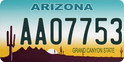 AZ license plate AAO7753