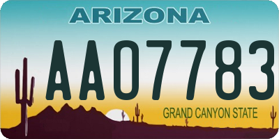 AZ license plate AAO7783