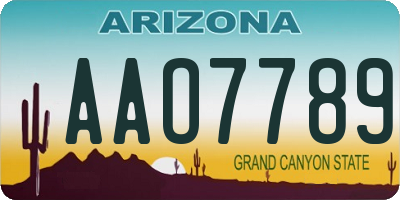 AZ license plate AAO7789