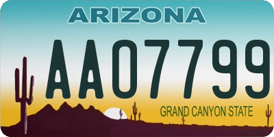 AZ license plate AAO7799