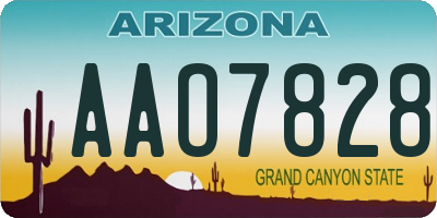 AZ license plate AAO7828