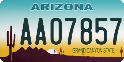 AZ license plate AAO7857