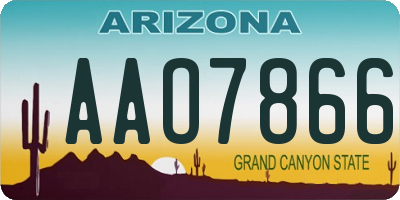 AZ license plate AAO7866