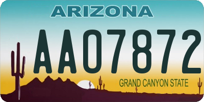 AZ license plate AAO7872