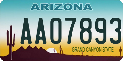 AZ license plate AAO7893