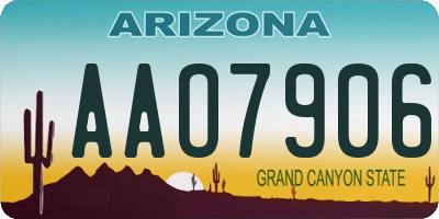 AZ license plate AAO7906