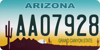 AZ license plate AAO7928