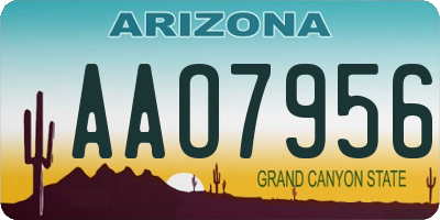 AZ license plate AAO7956