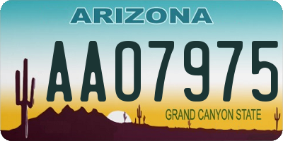 AZ license plate AAO7975