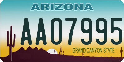 AZ license plate AAO7995