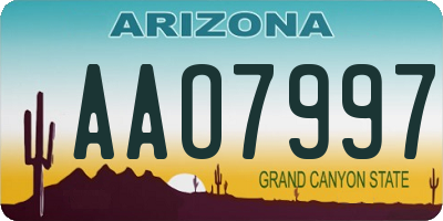 AZ license plate AAO7997