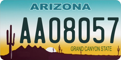 AZ license plate AAO8057