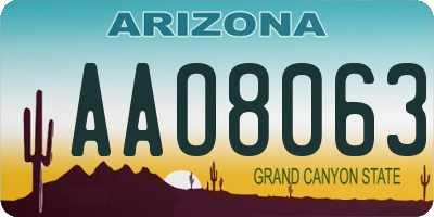 AZ license plate AAO8063