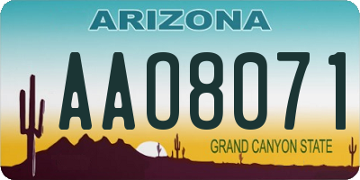 AZ license plate AAO8071