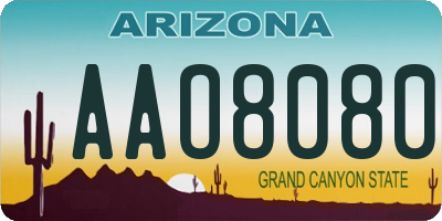 AZ license plate AAO8080