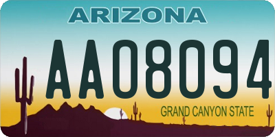 AZ license plate AAO8094