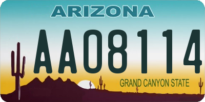 AZ license plate AAO8114