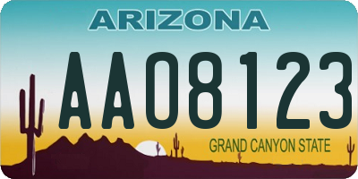 AZ license plate AAO8123