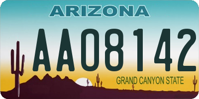 AZ license plate AAO8142