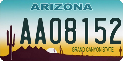 AZ license plate AAO8152