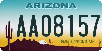 AZ license plate AAO8157