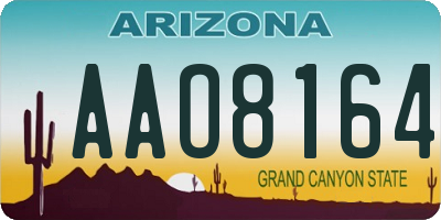 AZ license plate AAO8164