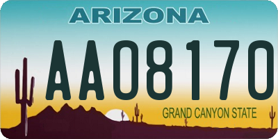 AZ license plate AAO8170