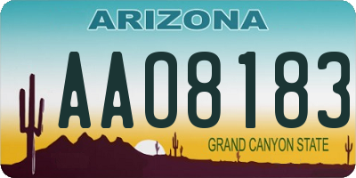 AZ license plate AAO8183