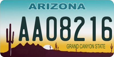 AZ license plate AAO8216