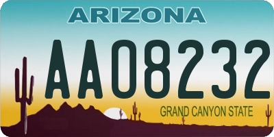 AZ license plate AAO8232