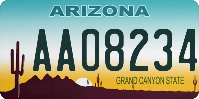 AZ license plate AAO8234