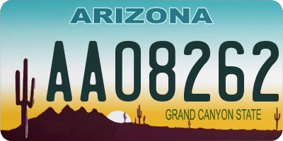 AZ license plate AAO8262