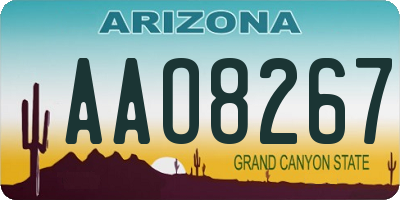 AZ license plate AAO8267