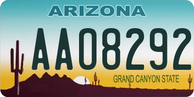 AZ license plate AAO8292