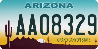 AZ license plate AAO8329