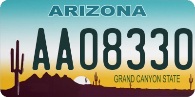 AZ license plate AAO8330
