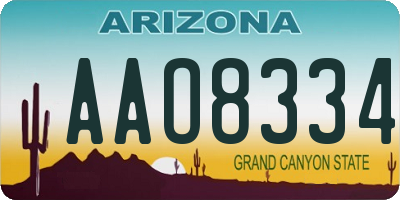 AZ license plate AAO8334