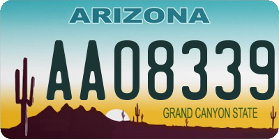 AZ license plate AAO8339