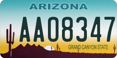 AZ license plate AAO8347