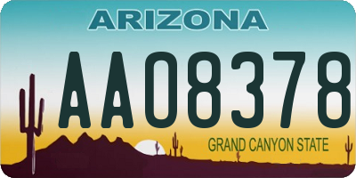 AZ license plate AAO8378