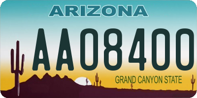 AZ license plate AAO8400
