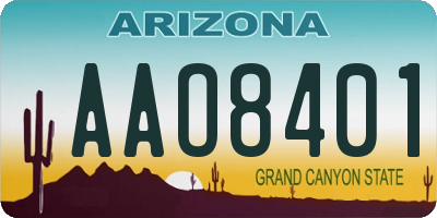 AZ license plate AAO8401
