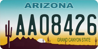 AZ license plate AAO8426