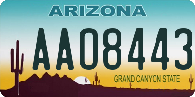AZ license plate AAO8443