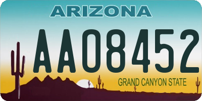 AZ license plate AAO8452
