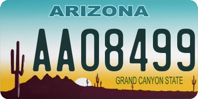 AZ license plate AAO8499