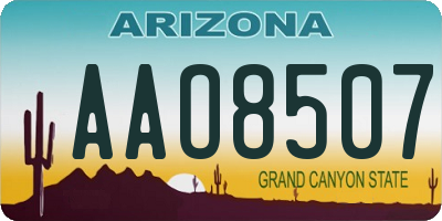 AZ license plate AAO8507