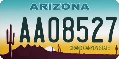 AZ license plate AAO8527