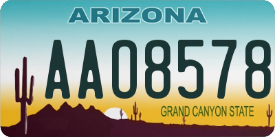 AZ license plate AAO8578