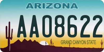 AZ license plate AAO8622